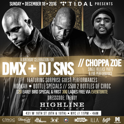 DMX & DJ SNS Birthday Celebration @ Highline Sunday December 18, 2016 ...