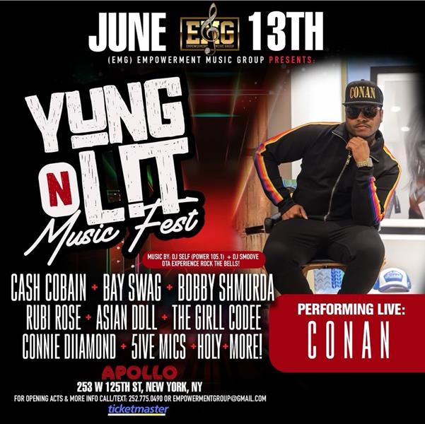 Yung N Lit Music Fest @ The Apollo Theater Thursday June 13, 2024