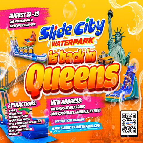 Slide City Water Park @ The Shops At Atlas Park Friday August 23- Sunday August 25, 2024